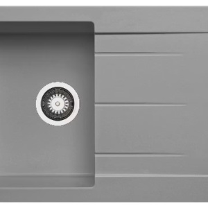 RESIGILAT - CHIUVETA PYRAMIS ALAZIA 1B 1D 79x50 IRON GREY, Granit, Reversibil, Montare pe blat, Iron grey