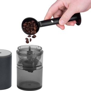 RESIGILAT - Rasnita electrica portabila pentru cafea KM 160 Minimo Premio, baterie integrata Li-Pol 3,7 V, capacitate boabe 120 ml - Img 4
