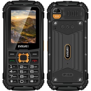 RESIGILAT Telefon mobil Evolveo StrongPhone Q1, 32 MB, Dual SIM, rezistent la apa, Negru-Portocaliu