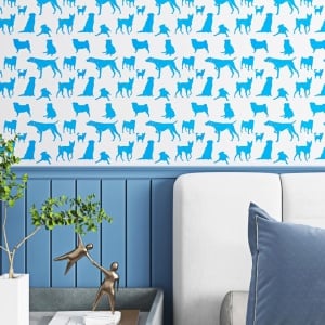 Rola de tapet ReWallpaper, model animale, vinil, alb/albastru, 44,5 x 300 cm