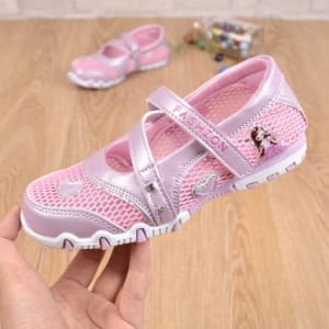 Sandale pentru copii Wishliker, poliester/cauciuc, roz/alb, marimea 26