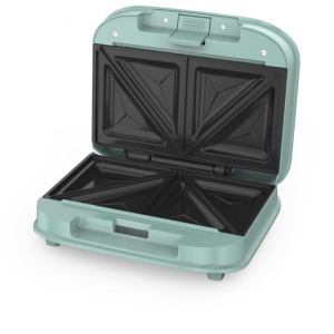Sandwich maker Fram FSM-700GR, Putere 700W, capacitate 2 sandwich-uri, Placi fixe cu invelis antiaderent, Design depozitare verticala, Verde - Img 3