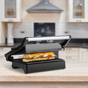 Sandwich maker si grill ECG S 3070 Panini Power, 1500 W, deschidere 180°, placi nonaderente - RESIGILAT - Img 2