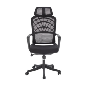 Scaun birou egonomic HM Vesuvio, mesh, mecanism balans, baza polipropilena, suport lombar, tetiera ajustabila,120 kg, negru - Img 2