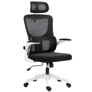 Scaun birou ergonomic reglabil si reclinabil, plasa textila, tetiera detasabila, Negru - Verificat A · Re-Bloom