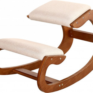 Scaun ergonomic pentru genunchi Predawn, pecan, lemn, 84 x 54 x 53 cm, 8 Kg