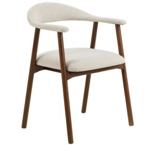 Scaun MID, din lemn si material textil, bej, 56/75,5/54 cm