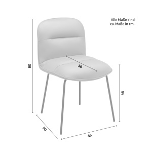 Scaun tapitat Ellis portocaliu, 43x80x50 cm - Img 3