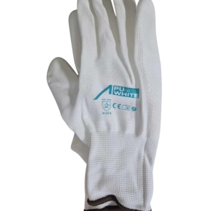 Set 10 perechi manusi de lucru Ace, latex/poliester, alb, marimea 11/2XL