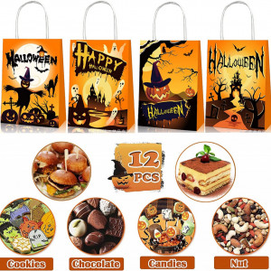 Set 12 pungi de cadou Halloween LITOU, hartie, 16 x 21 x 8 cm - Img 4