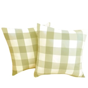 Set 2 fete de perna Miklettie, bumbac, alb/verde, 40 x 40 cm