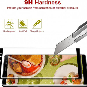 Set 2 folii de protectie pentru Samsung Galaxy Note 8 WINCHEO, sticla securizata, negru/transparent, 6,3 inchi