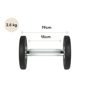 Set 2 gantere, 2x2.5 Kg, premium, din cauciuc, cu maner cromat, Resigilat, Grad A - Img 2