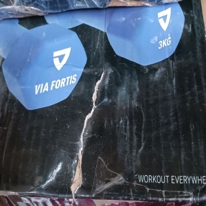 Set 2 gantere VIA FORTIS, 2x3 Kg, premium, albastru, Resigilat, Grad A - Img 2