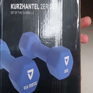 Set 2 gantere VIA FORTIS, 2x3 Kg, premium, din fonta cu invelis din neopren, Resigilat, Grad A - Img 2