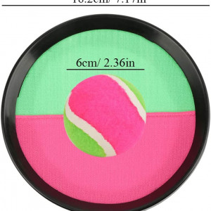 Set 2 palete si o minge Felenny, ABS, verde/roz/negru, 18,2 cm - Img 4