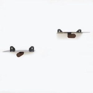 Set 2 rafturi de perete pentru carti 21x6x15 cm, lemn carpin 100% lucrat manual, cadru metal, capacitate 7 kg, maro - Verificat A · Re-Bloom - Img 4
