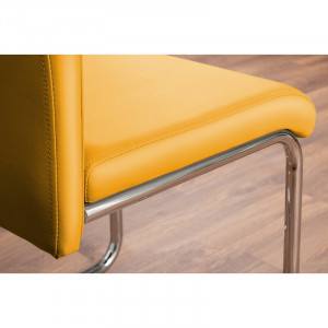 Set 2 scaune de masă tapițate Strout, muștar, 97 x x 57,5 cm - Img 2
