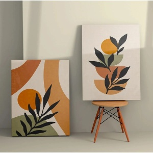 Set 2 tablouri decorative canvas, 2x50x70 cm, dimensiune totala 110x70 cm, panza 100%/lemn 100%, multicolor - Verificat A · Re-Bloom - Img 3