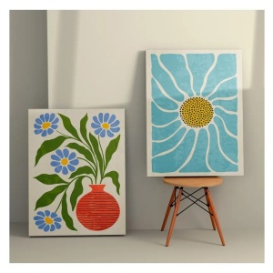 Set 2 tablouri decorative canvas, 2x70x100 cm, dimensiune totala 150x100 cm, panza 100%/lemn 100%, multicolor - Verificat B · Re-Bloom - Img 2