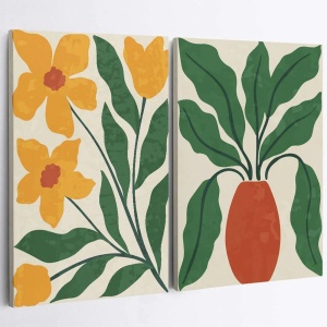 Set 2 tablouri decorative canvas, 2x70x100 cm, panza/lemn, multicolor - Verificat A · Re-Bloom - Img 2