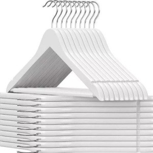 Set 20 umerase Songmics, lemn/metal, alb, Resigilat, Grad A - Img 2