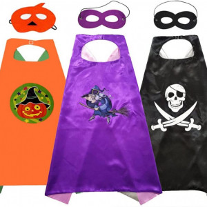 Set 3 costume de Halloween pentru copii Cykapu, matase, multicolor, 63,5 x 68 cm - Img 1