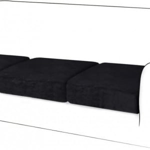 Set 3 huse de protectie pentru sezutul canapelei TIANSHU, catifea, negru, 70 x 64 x 23 cm