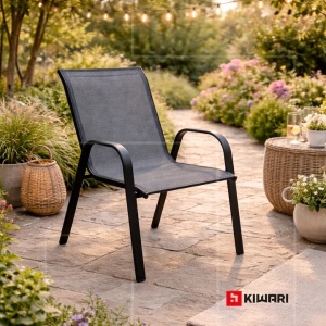 Set 32 scaune Kiwari Lago 72.5x55.5x92.5 cm, suprapozabile, 110 kg, interior/exterior, gri - Img 2