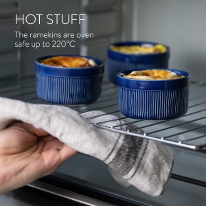 Set 6 forme pentru prajituri Navaris, din ceramica, albastru, Resigilat, Grad A - Img 3