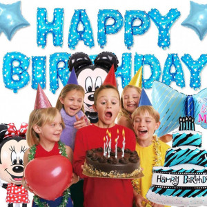 Set aniversar cu Mickey și Minnie FANDE, latex, folie, albastru - Img 6