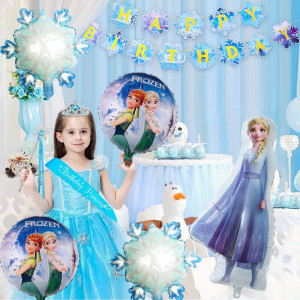 Set aniversar Miotlsy, model Frozen, carton/folie, multicolor, 6 piese - Img 2