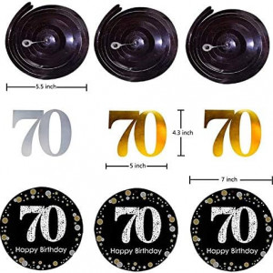 Set aniversar pentru 70 de ani INTVN, PVC, auriu/negru, 13 piese