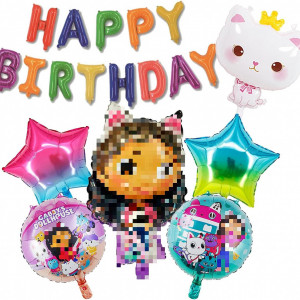 Set aniversar pentru copii Yisscen, folie, multicolor, 7 piese