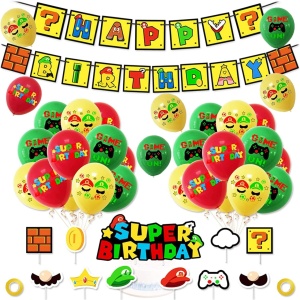 Set aniversar Sunsk, latex/hartie, multicolor, 34 piese