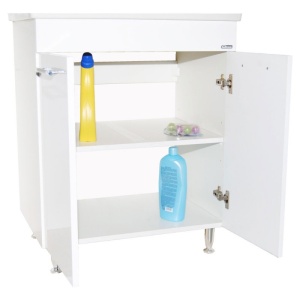 Set Baza, lavoar baie GN0541 cu usi si oglinda Celine - 60 cm alb - Img 4