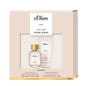 Set Cadou: Apa de toaleta s.Oliver Follow Your Soul Women, Femei, 30 ml + Gel de dus s.Oliver Follow Your Soul Women, 75 ml, Resigilat, Grad B