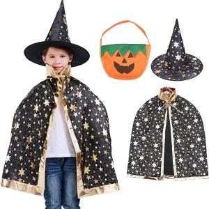 Set costum si o geanta pentru Halloween Capgoost, poliester, multicolor