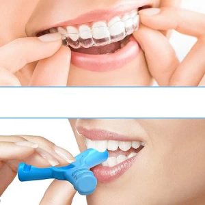 Set de 10 cleme Y Chewies si 2 dispozitive de indepartare, pentru aparate dentare invizibile, albastru