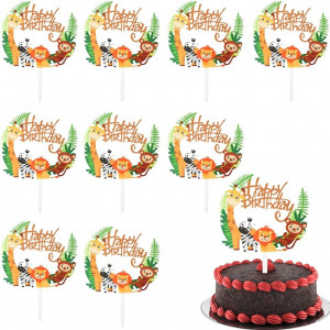 Set de 10 decoratiuni pentru tort Hilloly, carton, multicolor, 14 x 14,5 cm - Img 1