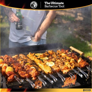 Set de 10 frigarui pentru gratar Mountain Grillers, otel inoxidabil, argintiu, 43 cm - Img 5