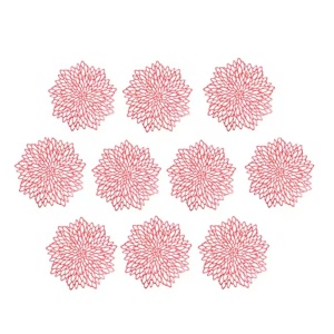 Set de 10 naproane Suneech, PVC, rosu, 38 x 38 cm - Img 3