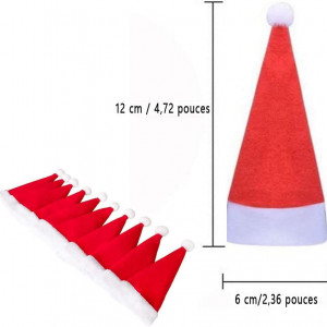 Set de 10 suporturi de Craciun pentru tacamuri nanaxagly, rosu/alb, textil, 12 cm x 6 cm - Img 5