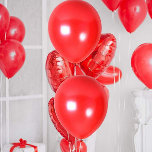 Set de 100 de baloane pentru petrecere JIASHA, latex, rosu, 30 cm - Img 5