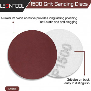 Set de 100 de discuri abrazive Leontool, oxid de aluminiu, rosu, 1500, 7,5 cm - Img 7