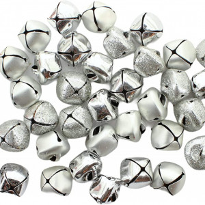 Set de 105 clopotei pentru artizanat creativ MIJOMA, argintiu, metal, 15 x 15 mm - Img 1