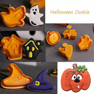 Set de 11 forme pentru prajituri de Halloween MEZHEN, plastic, multicolor - Img 5