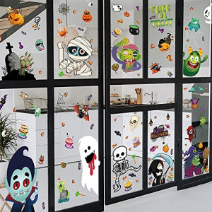 Set de 113 stickere pentru Halloween Qpout, PVC, multicolor