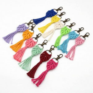 Set de 12 ciucuri pentru chei Yuikome, metal/textil, multicolor, 14 cm - Img 6