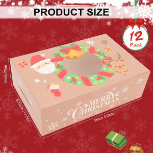 Set de 12 cutii pentru ambalare dulciuri de Craciun Qpout, hartie/folie, multicolor, 22 x 14.5 x 7 cm - Img 6